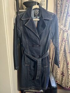 XOXO Early 2000s Denim Trench Coat Size M; Very Good Condition