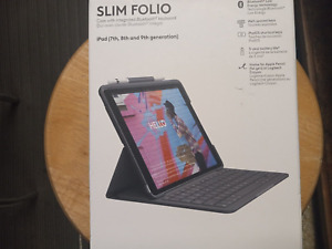 Logitech iPad (7th, 8th and 9th generation) Keyboard Case | Slim Folio