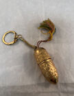 Vintage Sewing Keychain Austria Bullet Tube Thimble Thread Pins Gold Tone