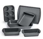 New Listing6-piece nonstick baking pan set, easy to remove for cleaning, carbon steel, gray