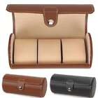 Watch Roll Display Box Leather Travel Case Wrist Watches 3-Slot Storage Pouch