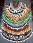 Great Lot  40  Vintage Old Plastic  Single Strand  Beaded Necklaces