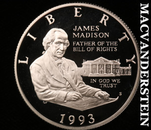 1993-S James Madison Commemorative Silver Half Dollar - Gem Proof Lustrous #V745