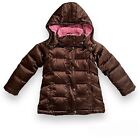 GAP Warmest Down Winter Puffer Parka Jacket Hooded Girl Coat XS 4/5 Brown Pink