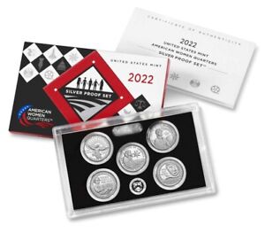 2022 S American Women Quarter Silver Proof Set 22WS 5 Quarters with Box & COA