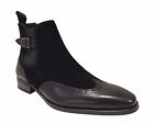 La Milano Ventura Mens Wing Tip Black Suede/Leather Chelsea Boots B521309