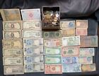 Vintage Foreign World Currency Lot Of 31 Notes And Over 275 Coins 2.8lbs