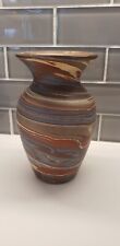 Niloak Art Pottery Mission Swirl Brown Flaring Rim Vase 5.75