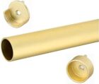 Matte Brass Aluminum Round Wardrobe Tube Closet Rod with Two End Caps and Screws