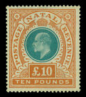 British SOUTH AFRICA - NATAL 1902 KEVII  £10 org & grn Sc # 99  mint MH(*)  RARE