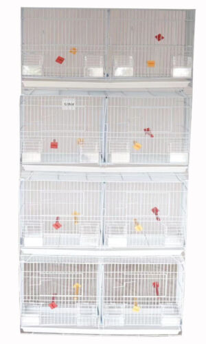 LARGE 4-Combo Stackable Breeding Bird Cages Aviaries Canary With Center Dividers