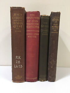 New ListingLot of 4 Vintage Antique Books on Sermons, Preaching & Christian Religion