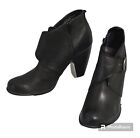 BOC Born Concept Remmel Boots Shoes Womens 8.5 Black Leather High Heels Buckles