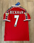 Manchester United 1998-1999 Home Jersey Retro David Beckham #7 Short Sleeve 2XL