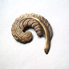 Antique Brass finish  Pin Brooch -FEATHER SHAPE