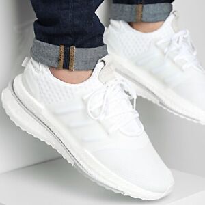 Adidas X_PLRBoost Men’s Sneakers Running Shoe All White Athletic Trainers #130