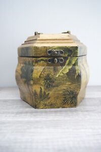 Wooden Trinket Box with Hinged Lid