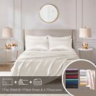 12 Colors 6 Pc Satin Smooth Silky Sheet Set Luxury Texture Full Queen King Bed