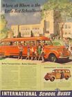 1940 INTERNATIONAL HARVESTER SCHOOL BUSES Print Ad ~ School Building & Children