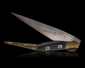 Mid to late 19th cent Ratchet Opening Navaja Folding Knife by 31 Besset Thiers