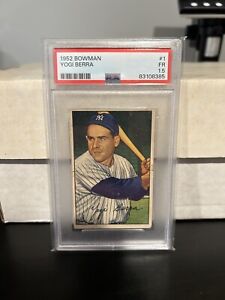 Yogi Berra Vintage 1952 Bowman Card #1 Yankees PSA Graded 1.5 FAIR