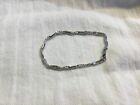 14 kt SOLID WHITE GOLD WOMENS 7 INCH BEAD AND BAR BRACELET 3.86 GRAMS MARKED.