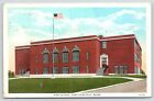 Fort Fairfield Maine~High School~Flag in Front~Massive Windows~1935