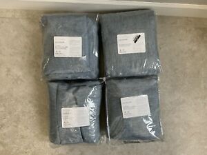 Pottery Barn Belgian Flax Linen Curtains Set Of 4. Chambray Blue. 50w X 108h.
