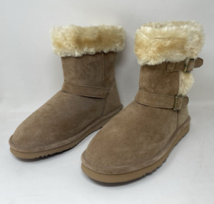 Lamo Suede Water Resistant Boots w/ Faux Fur Cresson, Size 8