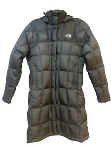 The North Face 600 Fill Gray Hooded Long Quilted Down Parka Sz S/P