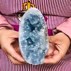 1260g Natural Blue Celestite Crystal Geode Quartz Cluster Mineral Specimen