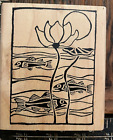 Stamp Francisco Fish Water Lilies Rubber Stamp 1996 VTG