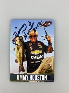 FLW Jimmy Houston Signed Bass Fishing Promotional Card Autograph Auto 2012