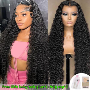 HD 13x4 Full Lace Frontal Wigs Curly Deep Wave Human Hair 4x4 Lace Closure Wigs