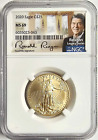 2020 1/2 oz American Gold Eagle NGC MS 69 Legacy Series Ronald Reagan Signature