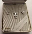 Disney Parks Mickey Icon Swarovski SilverTone Necklace & Earring Set Gift Box