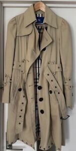 Woman's Burberry Blue Label Trench coat with Belt Beige Asian Fit 38 US size S.