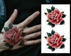 Red Roses Full Hand Temporary Tattoo For Women Men Colorful Art Stickers Tattoo