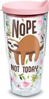 Tervis Sloth Nope Not Today 24 oz. Tumbler W/ Lid Cup Pink Lazy