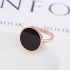 Acrylic Stone Wedding Ring-Stainless Steel Rose Gold Color Women Vintage Jewelry