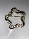 Vintage Coro Des Pat Pend Brooch Oval Faceted Square Rhinestones Has Wear