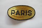 #2473 Gold,Black PARIS Word Badge Embroidery Iron On Applique Patch