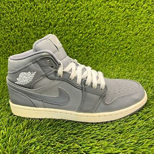 Nike Air Jordan 1 Mid Cool Gray Mens Size 10 Athletic Shoes Sneakers 554724-014
