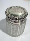 1880s American Brilliant Cut Crystal Perfume Bottle Ground Stopper Sterling Lid
