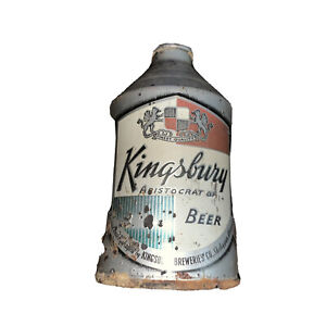 CROWNTAINER CONE TOP BEER CAN KINGSBURY FUNNEL NO BOTTOM SHEBOYGAN WI WIS