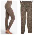 SPANX Womens Look At Me Now Leopard Print Seamless Leggings Size S Brown