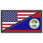 Belize Sticker American Belizean Flag Decal Car Window Bumper Vinyl USA Half