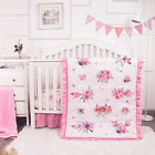 Baby Girl Crib Bedding Set for Baby Girls, 3-Piece Nursery Crib Set Including Cr