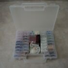 Lot of Jewelry Making Supplies Beads, Wire & Ribbons in Organizer Assorted Types