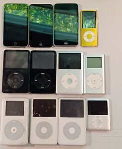 Lot of 12 Old Generation iPods Broken/AS IS/For Parts Or Repair